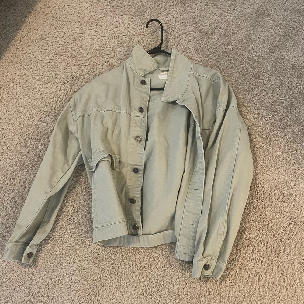 Brightside Boutique Green Denim Jacket